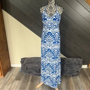 💥INC Elegant Blue and White Maxi Dress w/‎ Rhinestones 💥